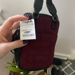 Maroon & black small satchel